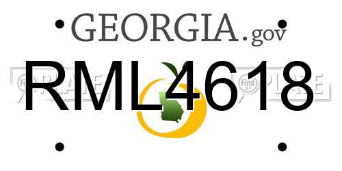 RML4618 Georgia License Plate