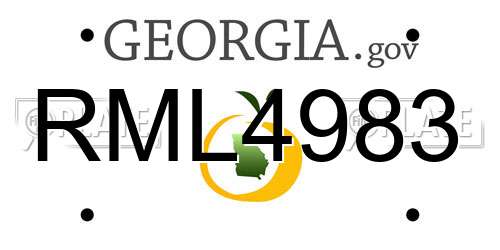 RML4983 Georgia License Plate