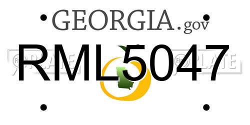 RML5047 Georgia License Plate