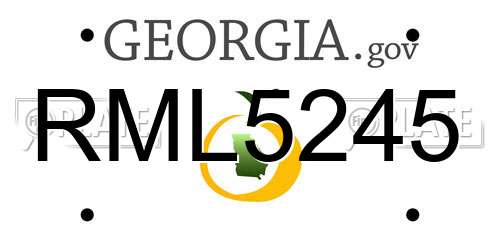 RML5245 Georgia License Plate