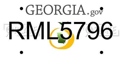 RML5796 Georgia License Plate