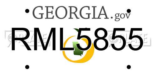 RML5855 Georgia License Plate