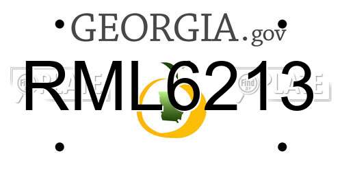 RML6213 Georgia License Plate