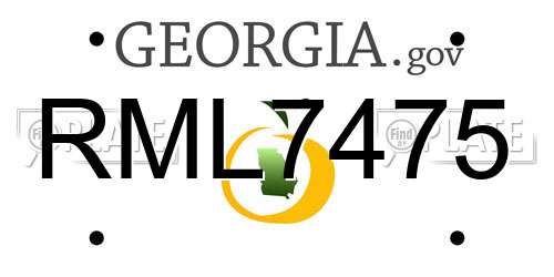 RML7475 Georgia License Plate