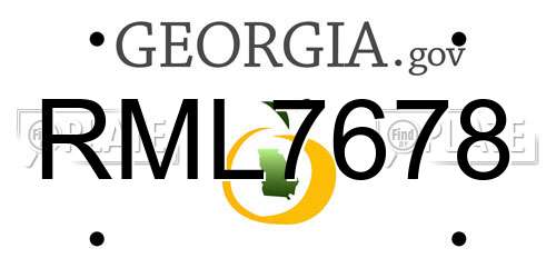 RML7678 Georgia License Plate