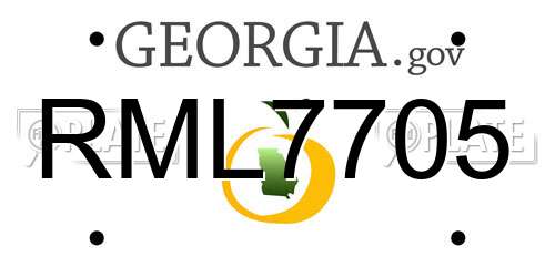 RML7705 Georgia License Plate