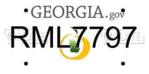 RML7797 Georgia License Plate