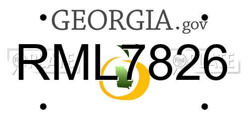 RML7826 Georgia License Plate