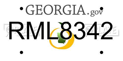RML8342 Georgia License Plate
