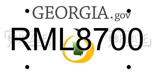 RML8700 Georgia License Plate