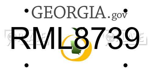 RML8739 Georgia License Plate