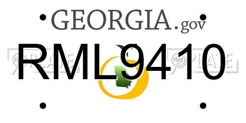 RML9410 Georgia License Plate