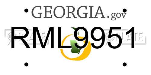 RML9951 Georgia License Plate