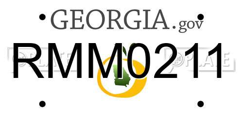 RMM0211 Georgia License Plate