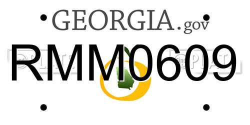 RMM0609 Georgia License Plate