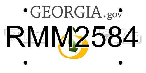 RMM2584 Georgia License Plate