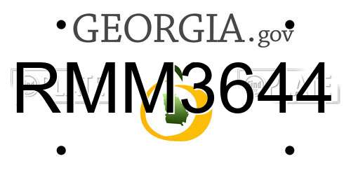 RMM3644 Georgia License Plate