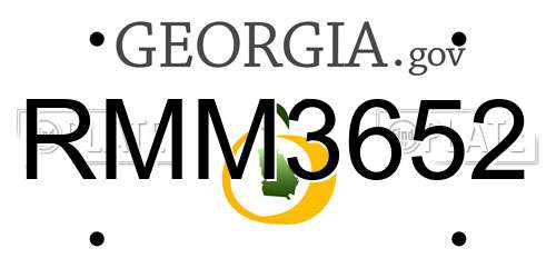 RMM3652 Georgia License Plate
