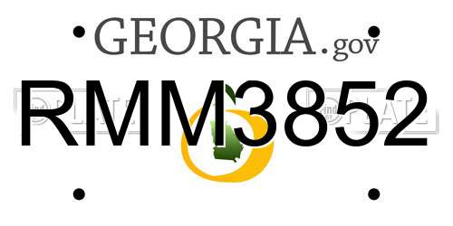 RMM3852 Georgia License Plate