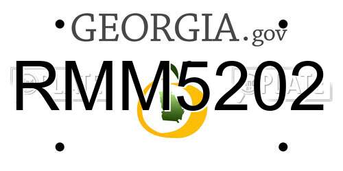 RMM5202 Georgia License Plate