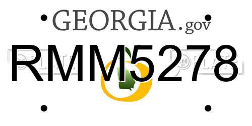 RMM5278 Georgia License Plate