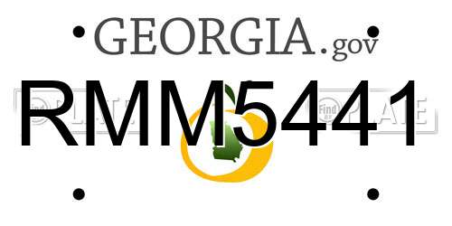 RMM5441 Georgia License Plate