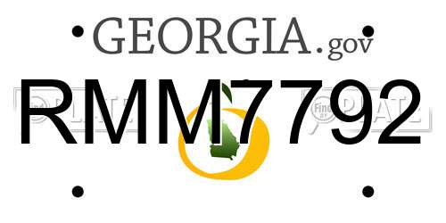 RMM7792 Georgia License Plate