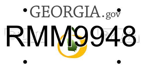 RMM9948 Georgia License Plate