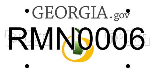 RMN0006 Georgia License Plate