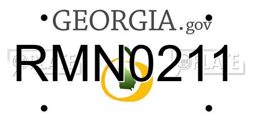 RMN0211 Georgia License Plate