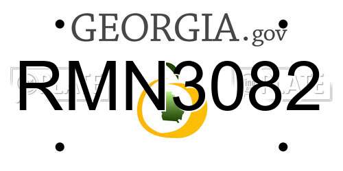 RMN3082 Georgia License Plate