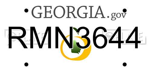 RMN3644 Georgia License Plate
