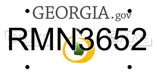RMN3652 Georgia License Plate