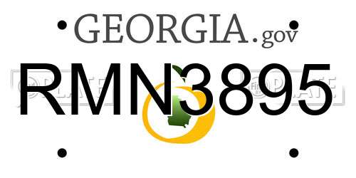 RMN3895 Georgia License Plate