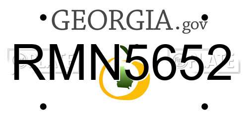 RMN5652 Georgia License Plate
