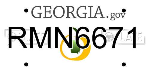 RMN6671 Georgia License Plate