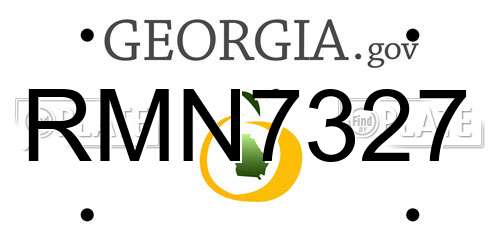 RMN7327 Georgia License Plate