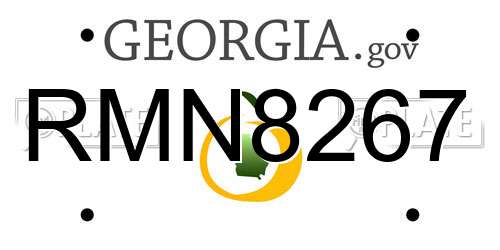 RMN8267 Georgia License Plate