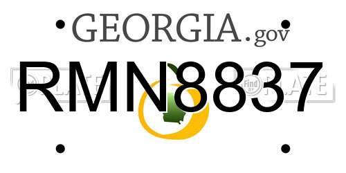RMN8837 Georgia License Plate