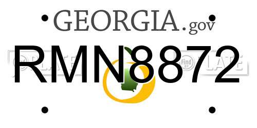 RMN8872 Georgia License Plate