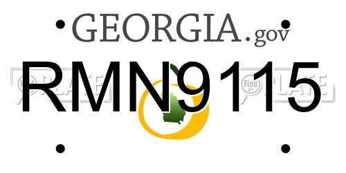 RMN9115 Georgia License Plate