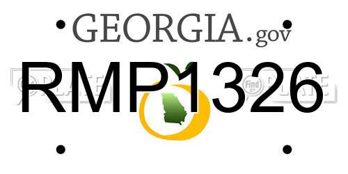 RMP1326 Georgia License Plate