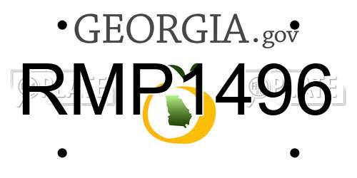 RMP1496 Georgia License Plate