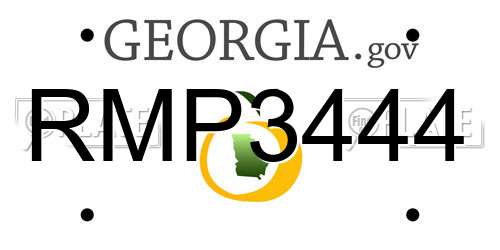 RMP3444 Georgia License Plate