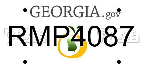 RMP4087 Georgia License Plate