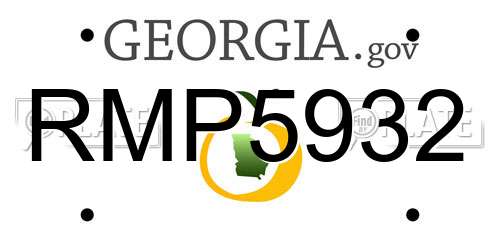 RMP5932 Georgia License Plate