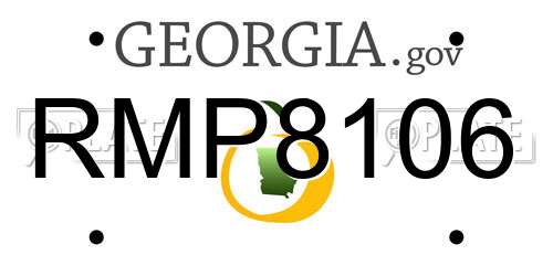 RMP8106 Georgia License Plate
