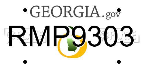 RMP9303 Georgia License Plate
