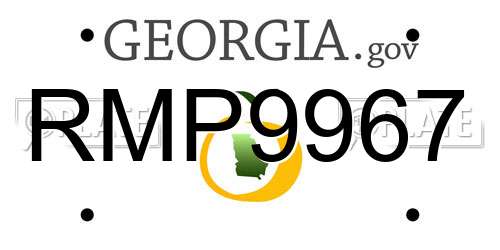 RMP9967 Georgia License Plate