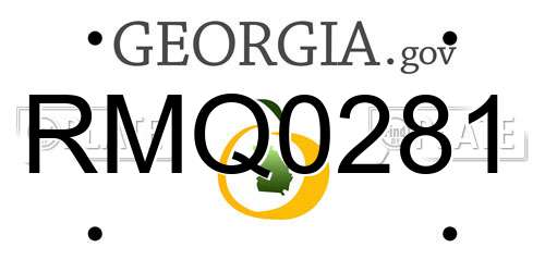 RMQ0281 Georgia License Plate